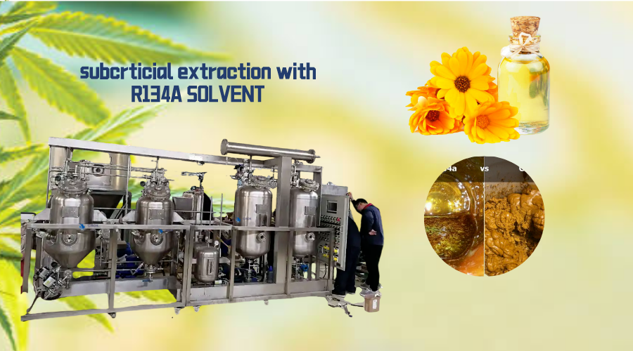 subcritical extraction machine with R134a solvent